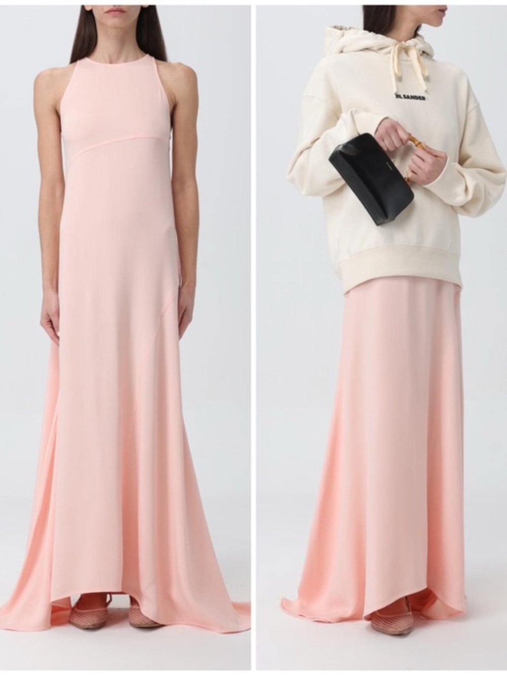 Jil Sander Silk-Blend Bias-Cut Gown Size 36 (US6) $2750